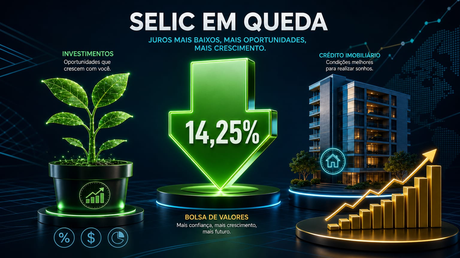 Análise da redução da Selic para 14,25% ao ano e seus efeitos sobre investimentos e crédito